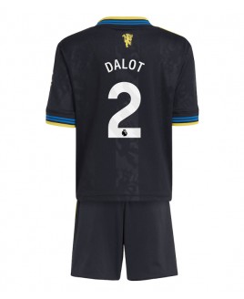 Günstige Manchester United Diogo Dalot #2 3rd trikot Kinder 2025-26 Kurzarm (+ Kurze Hosen)